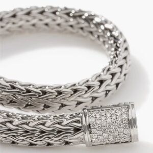 John Hardy Icon Bracelet Sterling Silver Diamonds 7.5MM